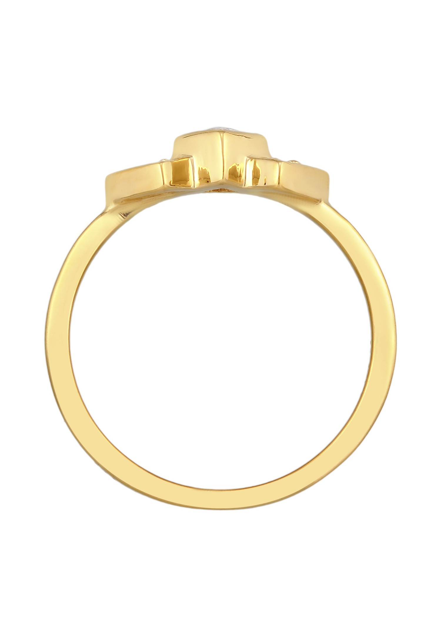 Elli Femmes Géo Vintage avec zircon en argent sterling 925 plaqué or