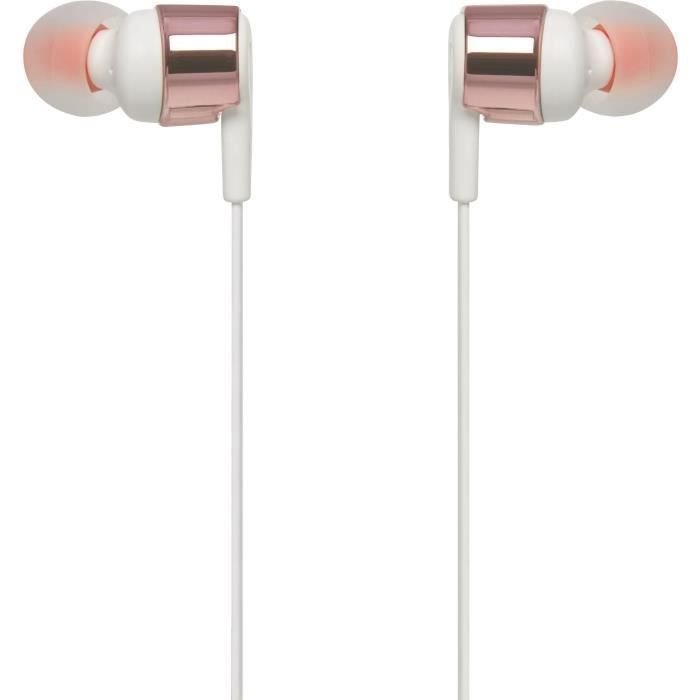 Fones de ouvido intra-auriculares com fio JBL T210RDG com Bluetooth - Graves Puros - Ouro Rosa