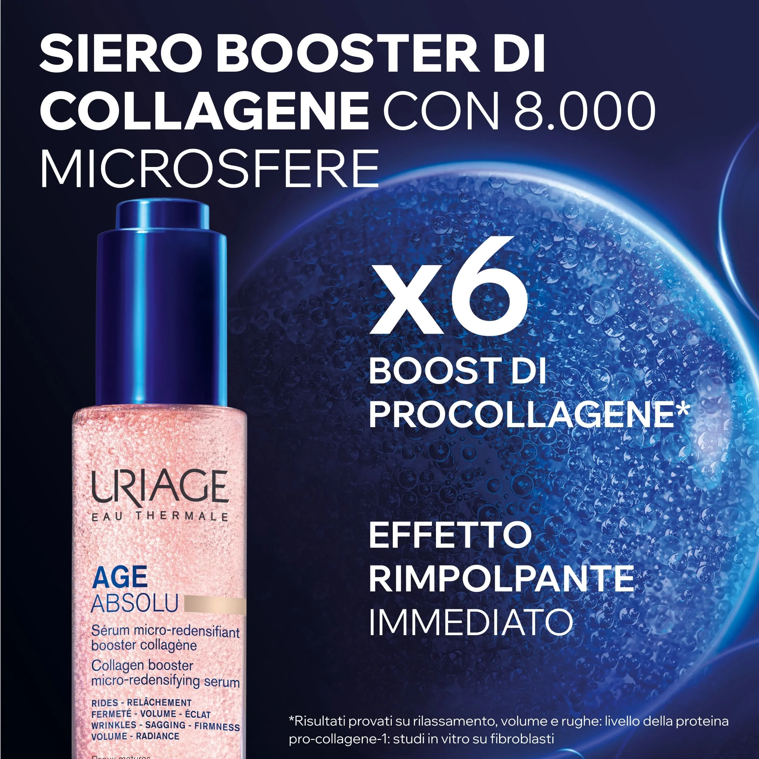 AGE ABSOLU Siero Micro-Ridensificante Booster di Collagene - Siero viso antirughe, Siero viso effetto globale