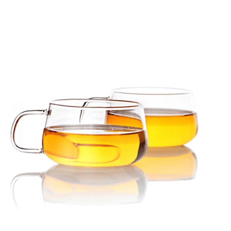 Hochwertiger, hitzebeständiger Glasbecher aus Borosilikatglas, einwandige Kaffeetasse, 200 ml, 300 ml, kleines transparentes Glas mit Henkel, Milchbecher