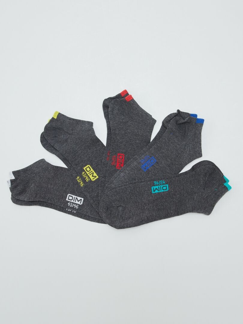 5 pares de meias 'DIM' - CINZA