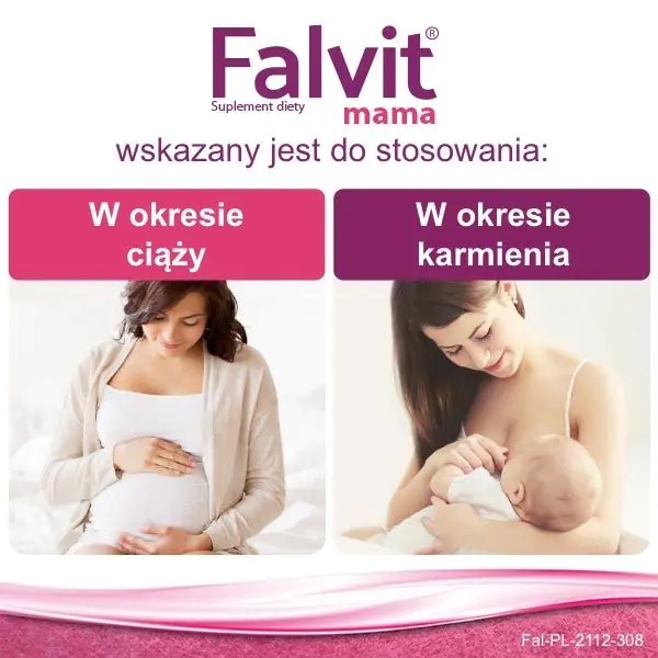 Falvit Mama, Suplement diety na cały okres ciąży i karmienia piersią, Tabletki