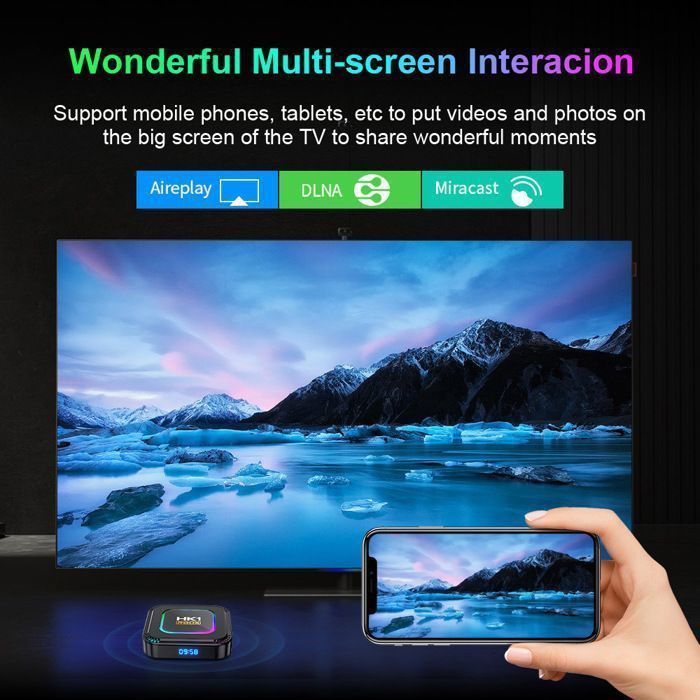 IPTV-box Android 13 TV-box Android 4GB 32GB HD 4K/3D/1080P mini Smart TV-box met 2,4/5,0GHz WiFi BT5.0 10/100M