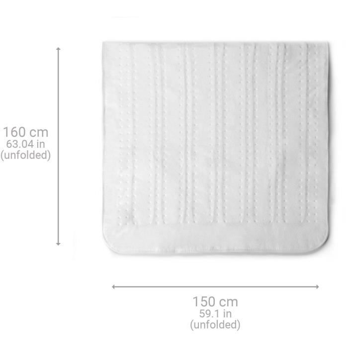Surmatelas chauffant – Chauffe-lit 2 places– medisana HU 676 – lavable – 4 niveaux de températures - arrêt automatique – 150x160cm