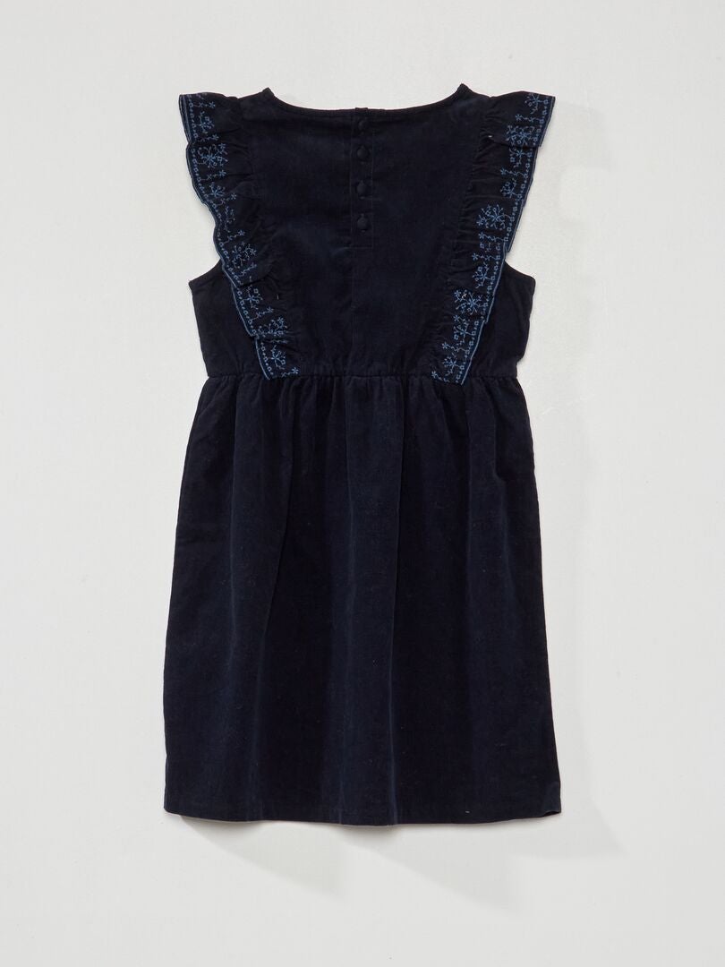 Mouwloze fluwelen jurk - BLAUW