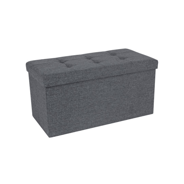 Otomana Przechowywania Ciemnoszara 76x38x38 cm - Wielofunkcyjna