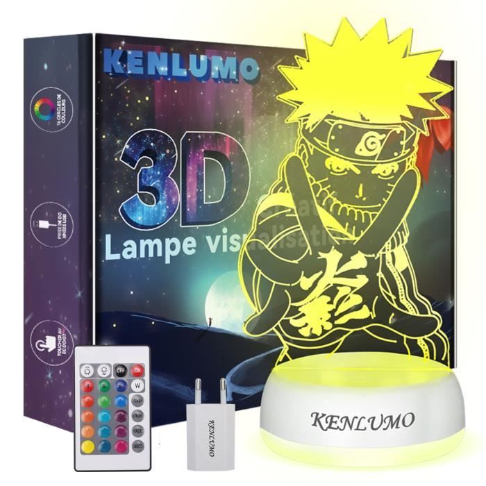 Lámpara KENLUMO Naruto, regalo de Navidad para niños, lámpara LED de mesita de noche con control remoto, cambio de color táctil, alimentación USB, decoración para dormitorio juvenil.