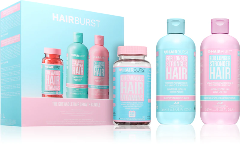 Darčeková sada Hairburst The Chewable Hair Growth Bundle na podporu rastu vlasov