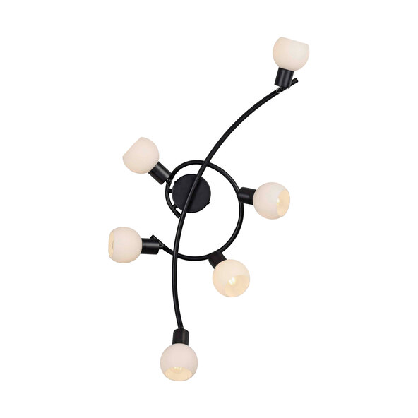 Luminária de teto LOKI, inclui 6 soquetes E14.