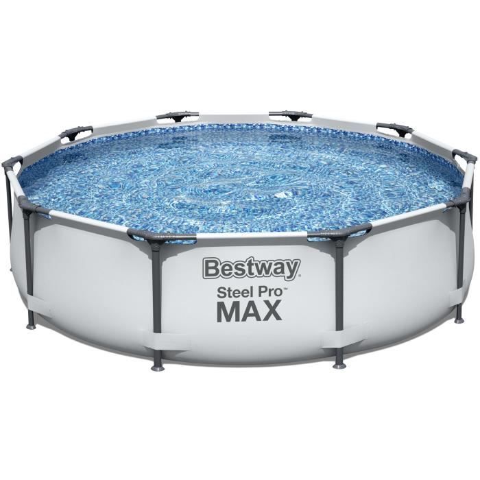 Kit per piscina fuori terra tubolare BESTWAY Steel Pro Max™ - 305 x 76 cm - Rotonda (fornito con toppa di riparazione)