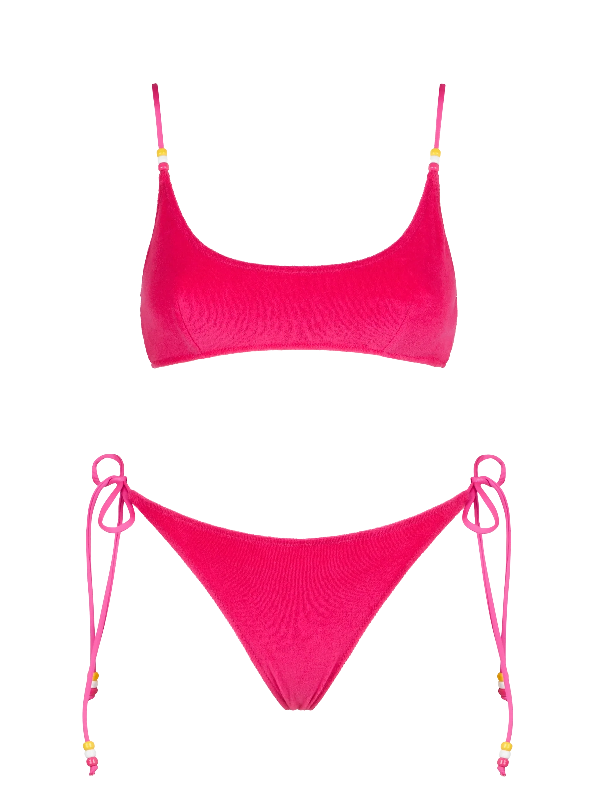 Fuchsiakleurige bralette bikini met sponsvulling voor dames