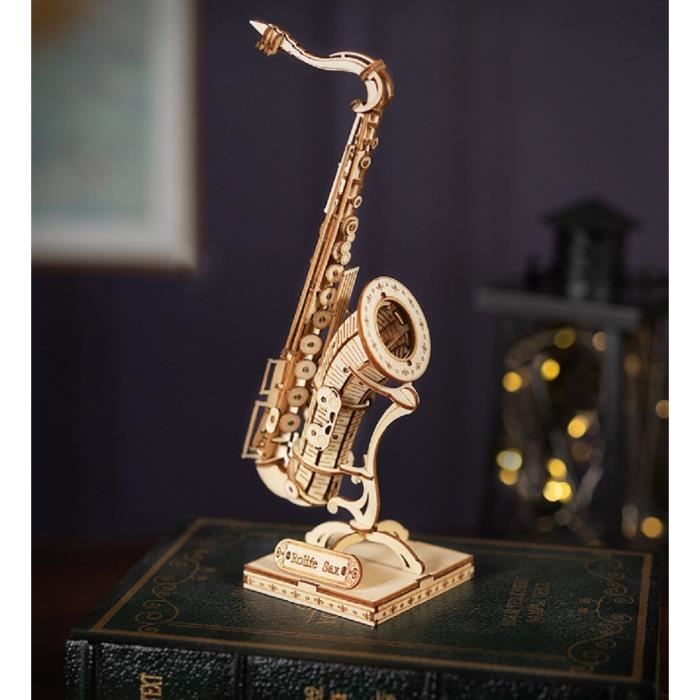 Maquette en bois - Saxophone - 136 pièces - A monter soi-même - Mixte - A partir de 8 ans