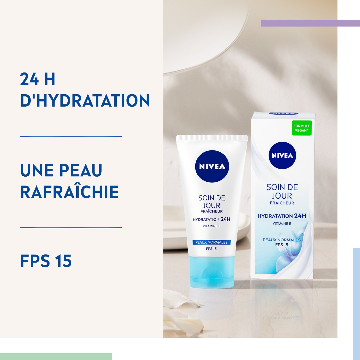 NIVEA Soin de Jour Fraîcheur hydratante 24H Vitamine E FPS15 peaux normales