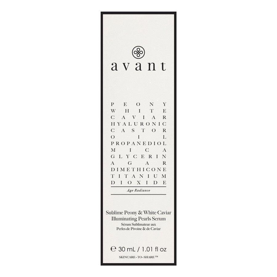 „Avant Skincare Feuchtigkeitsserum Age Radiance Sublime Peony & White Caviar“ švytintys perlai – 30 ml