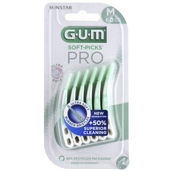 GUM Soft-Picks Pro fogköztisztító fogpiszkáló<br>M méret, 60 darab