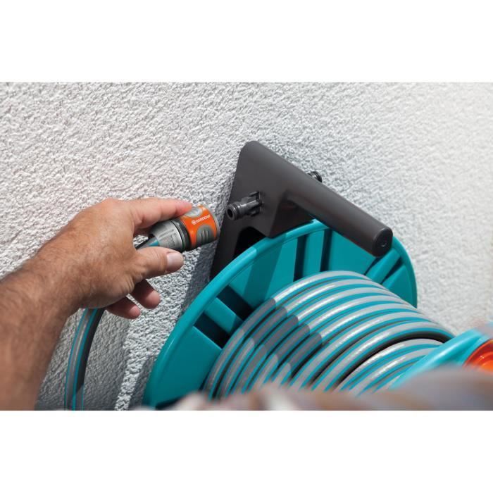 Carretel de Mangueira de Parede GARDENA Classic 60 – Comprimento Máximo 60m – Adequado para todos os diâmetros – Kit completo pronto para uso – 5 anos de garantia