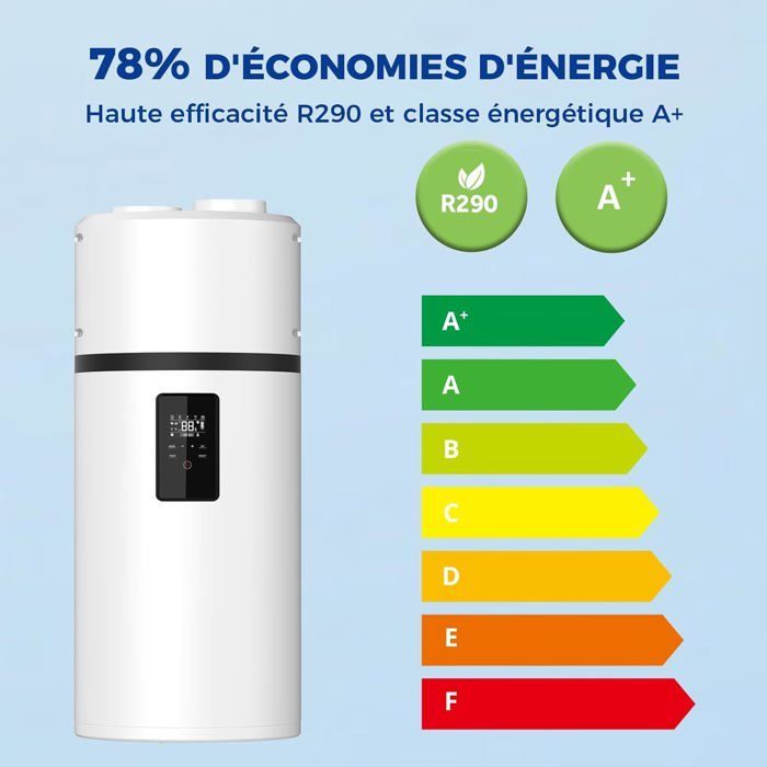 Scaldabagno - Pompa di calore a parete - 102 L - Pompa di calore aria-acqua R290 - Wi-Fi