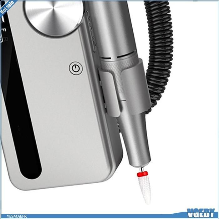 Ashata 2-in-1 Electric Nail Grinder, Rechargeable, Professional, Wireless, for Manicures, Gray