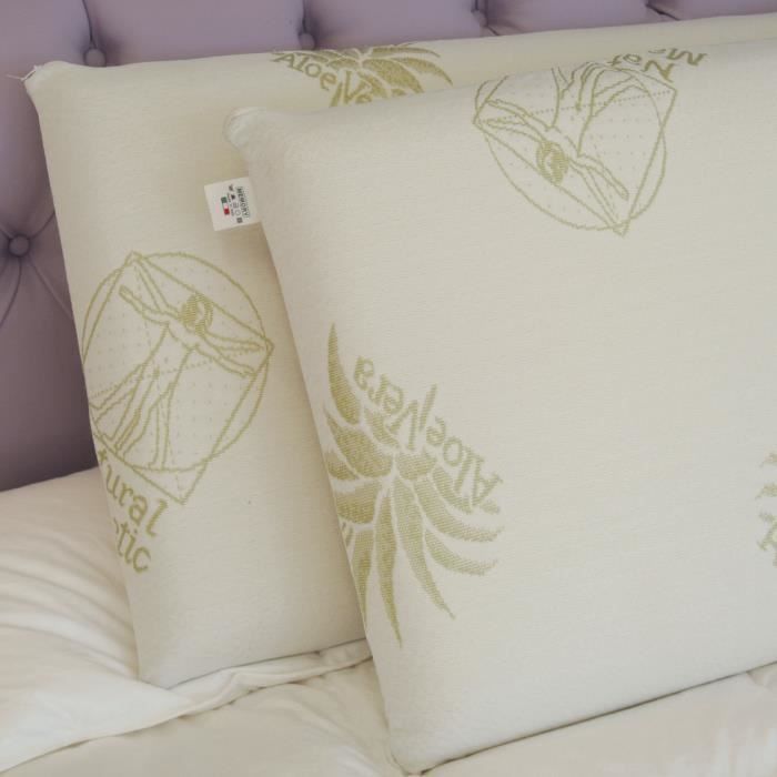Juego de 2 almohadas de espuma viscoelástica de 40x60 cm con fundas extraíbles con cremallera.