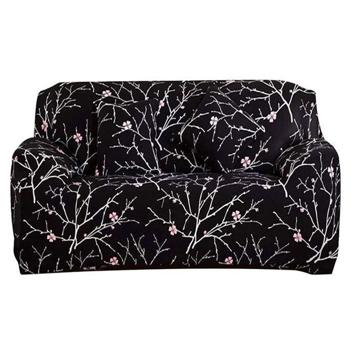 Funda para sofá, funda elástica para sofá para perros y gatos, resistente a las manchas, funda para sofá con reposabrazos - 2 plazas, azul