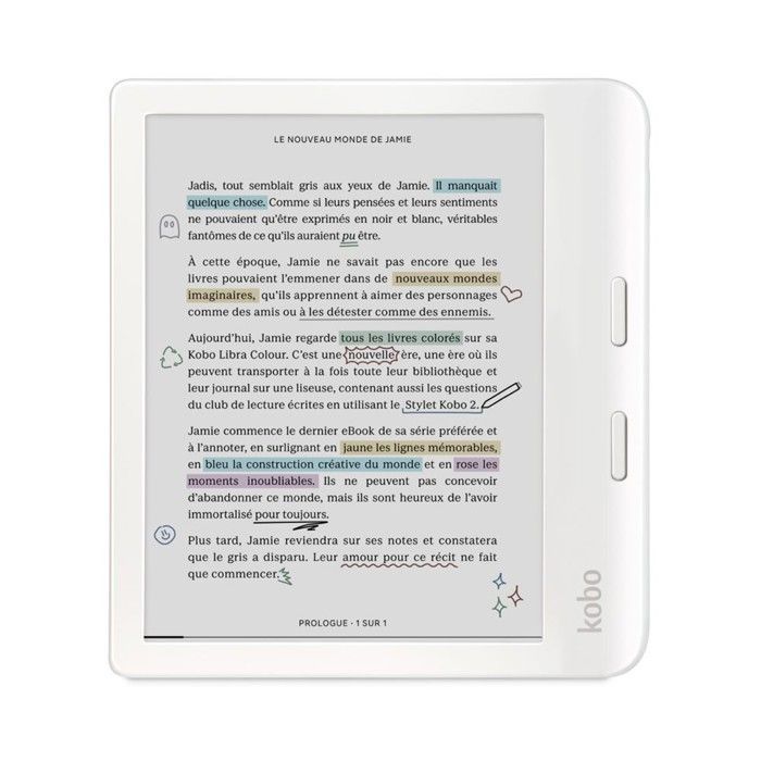 Kobo Libra Colour White eReader mit Farbbildschirm