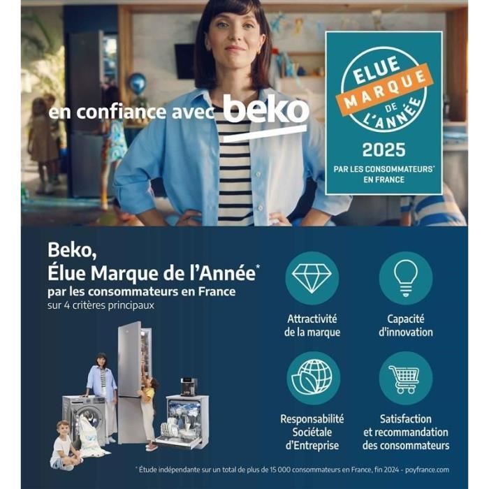 Built-in multifunction oven - Pyrolytic cleaning - BEKO - BBIE11300BMP - Black - Cool door - 59.4 x 56.7 x 59.5 cm