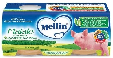 MELLIN Mellin HOMOGENEIZADO carne de porco com vegetais 2 x 80 g comida para bebê