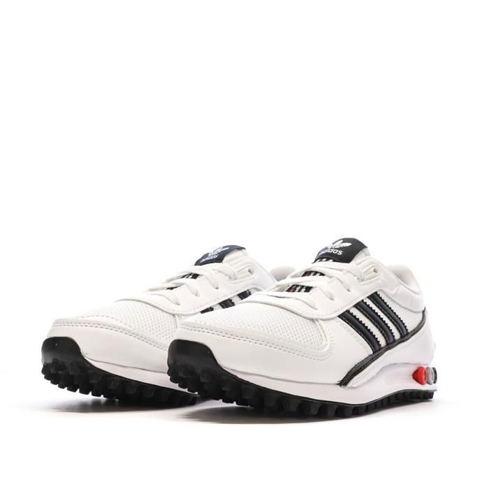 Baskets Blanches/Noires Garçon/Fille Adidas La Trainer