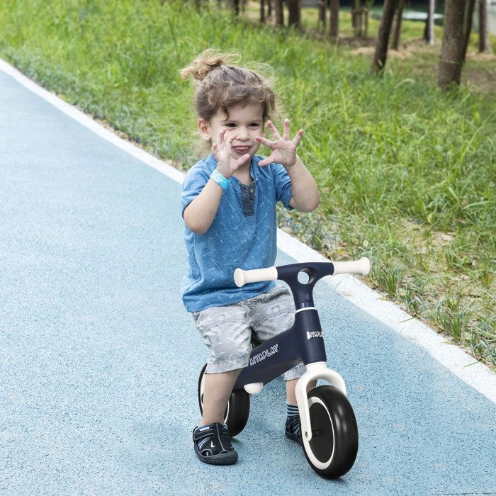 AIYAPLAY balance bike for children - adjustable seat, 2 wheels, no pedals - for babies 18-36 months - up to 25 kg - blue