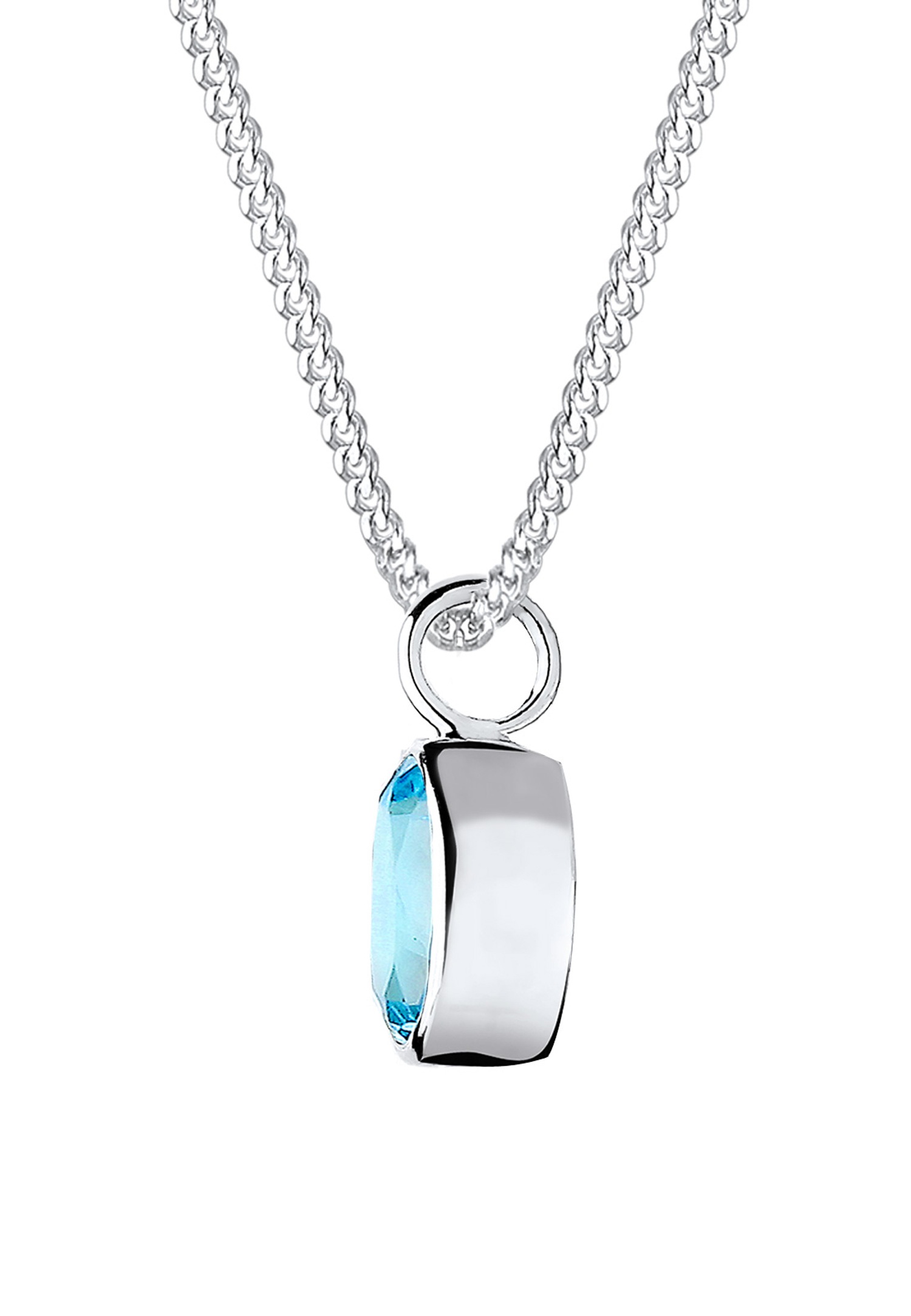 Elli Femmes Pendentif solitaire élégant avec topaze bleu clair en argent sterling 925