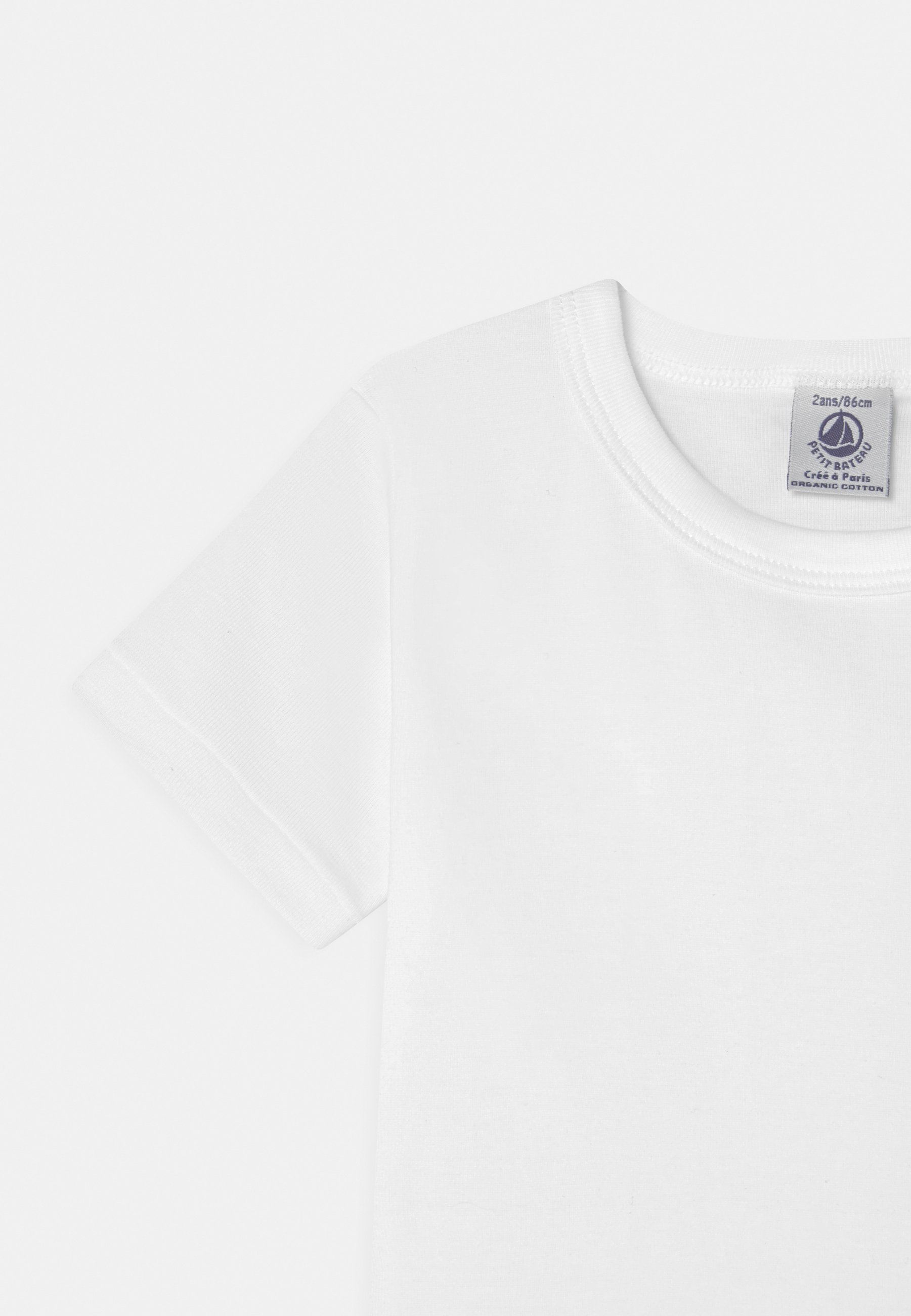 Petit Bateau BASIC BIAŁE KOSZULKI T-SHIRT 2 SZTUKI UNISEX - Koszulka podstawowa - biała