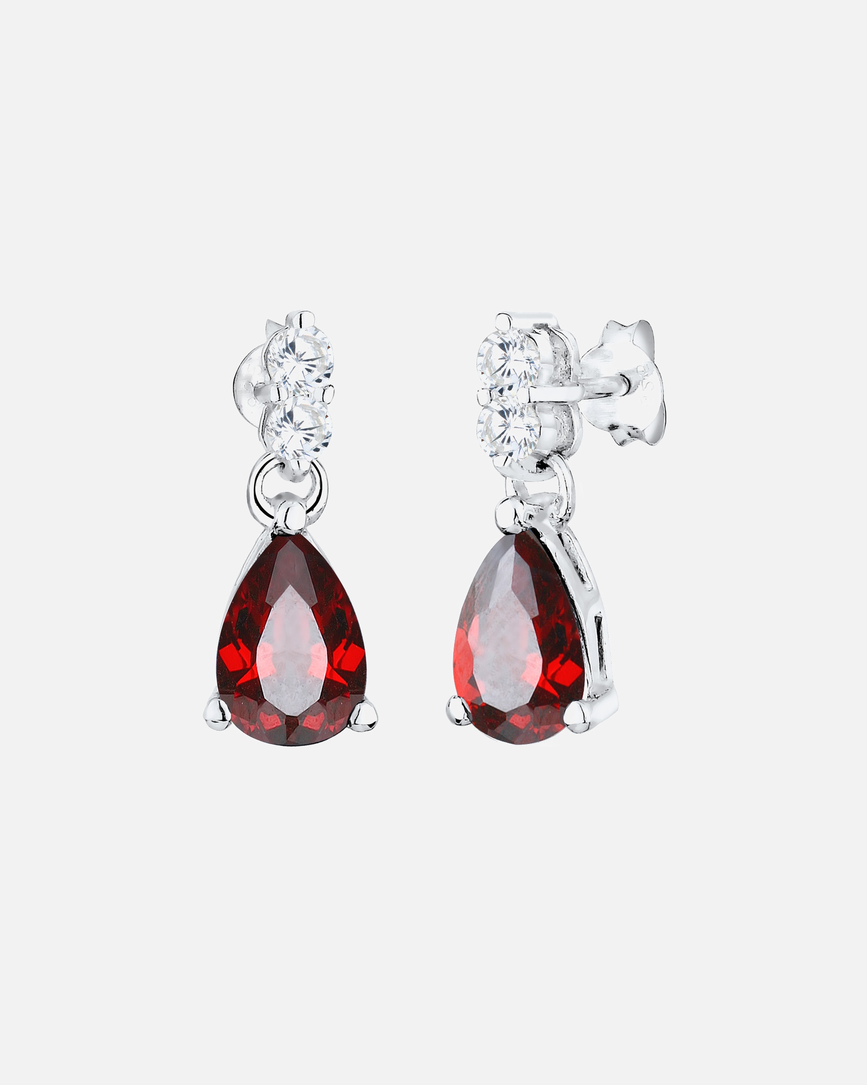 Elli Femmes Pendentif d'oreilles Goutte Élégant Rouge avec Cristaux de Zirconium en Argent Sterling 925