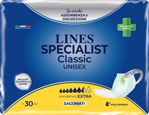 LINES Lines Specialist Classic Shaped Extra Windeln, 30 Stück, Inkontinenzhilfe