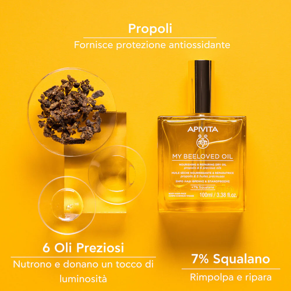 Capelli MY BEELOVED OIL - Olio Secco Nutriente e Riparatore - Olio Corpo, Olio Capelli Styling & Finish, Olio viso idratante