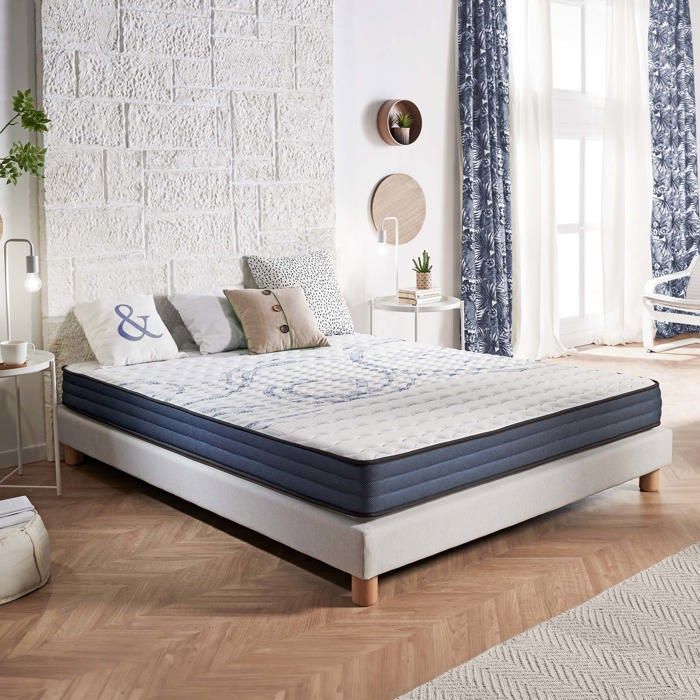 Materasso Perfect Dream 120x190 cm - Schiuma memory adattiva HR - 7 zone - Lattice blu - Comfort ottimale - Traspirante - Ergonomico
