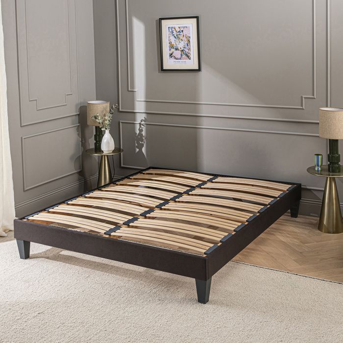 Wooden slatted bed base Kit15 200x200 cm Anthracite Grey Delivered as a kit