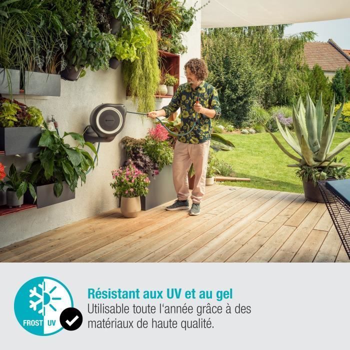 Enrollador de manguera automático de pared GARDENA RollUp S de 15 m