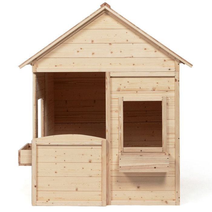 Casita de juegos infantil de madera IDMARKET ADVENTURE, casita de juegos para exteriores