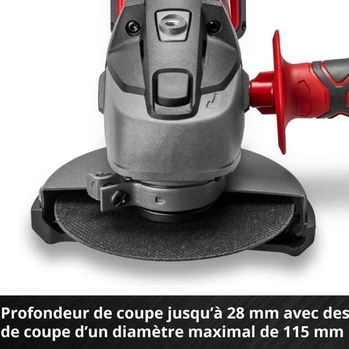 Einhell Meuleuse d'angle 115mm sans fil TC-AG 18/115 Li- Solo PXC (18V, 8500 trs/min) Livré sans Batterie ni Chargeur