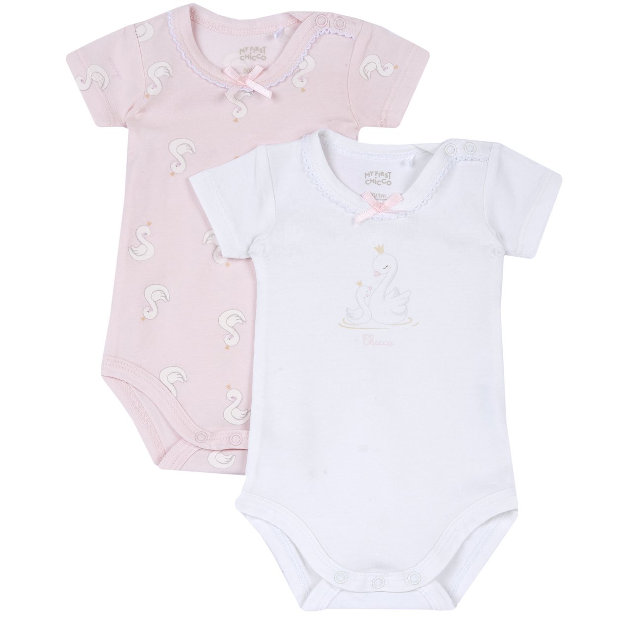 Set aus 2 rosa Kurzarmbodys