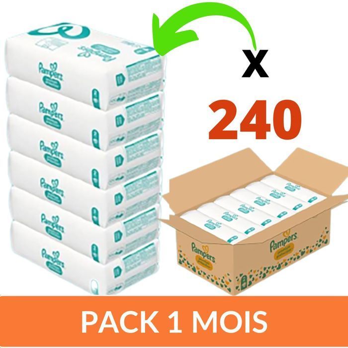 Pampers Premium Protection luiers maat 2 (4-8 kg), 240 babyluiers, verpakking voor 1 maand, nr. 1 luiers voor de gevoelige huid.