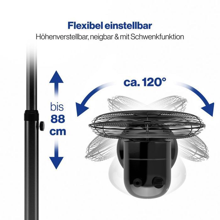 Proficare PC-VL3064MS-Schwarzer 40cm Design-Standventilator