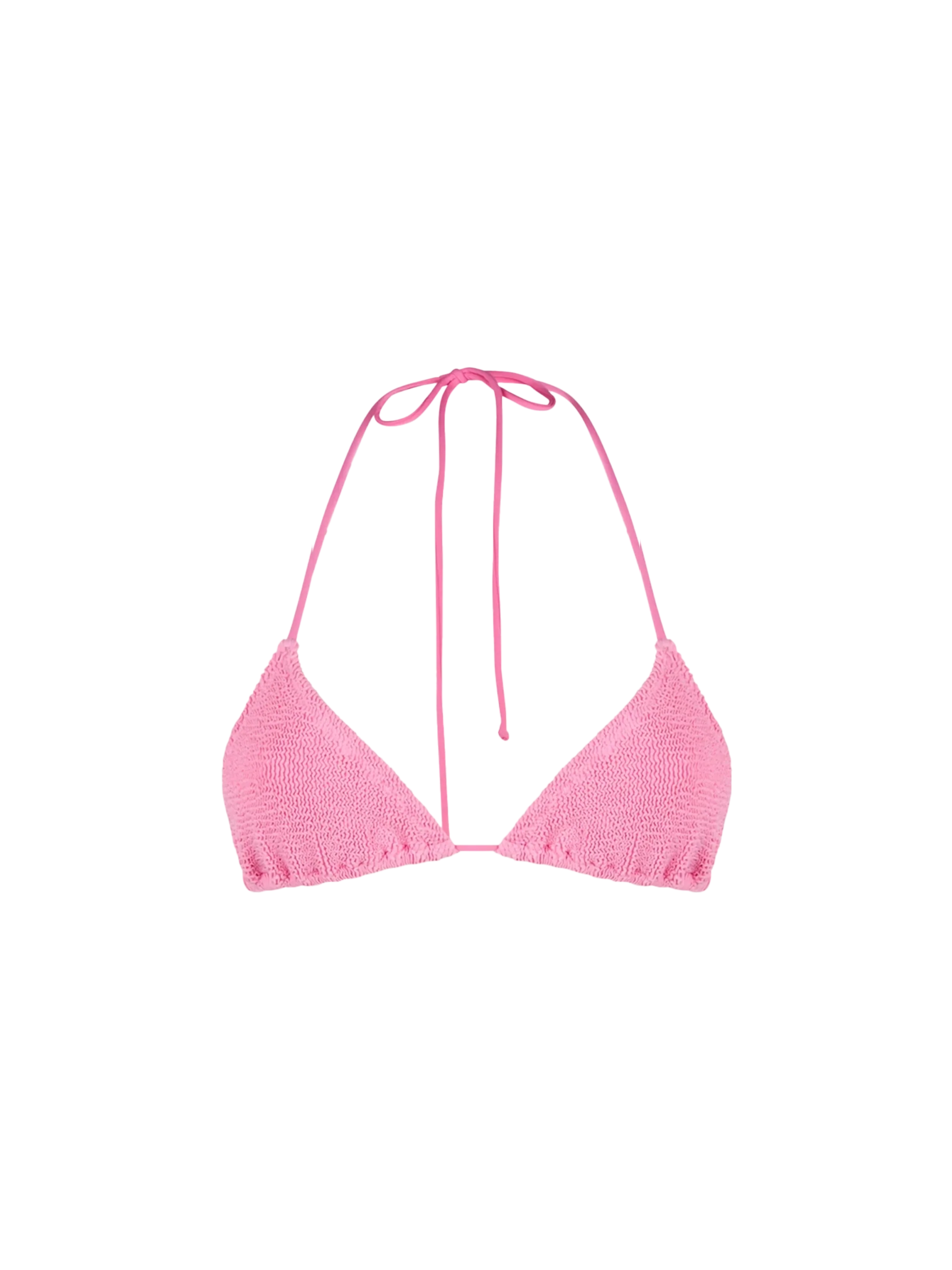 Roze triangelbikinitop met kreukeleffect voor dames