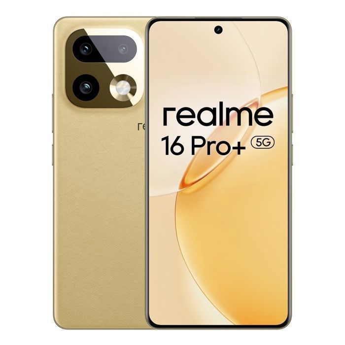 Smartphone Realme 16 Pro Plus 5G Or 8Go Ram 256Go 200MP 7000mAh 80W IP69 AMOLED 6500nits Snapdragon 7 Gen4