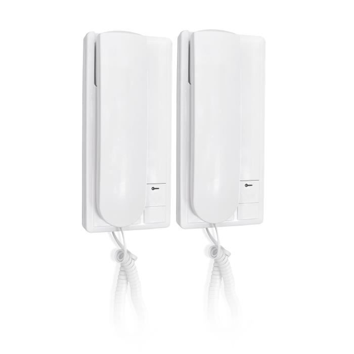 Intercomunicador de áudio com fio - SCS SENTINEL - AudioKit DUO - 2 monofones - Volume ajustável - Branco