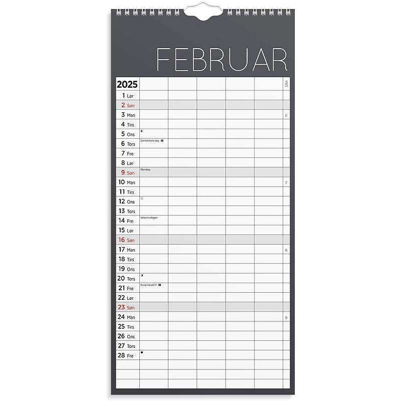 Veggkalender familiekalender
