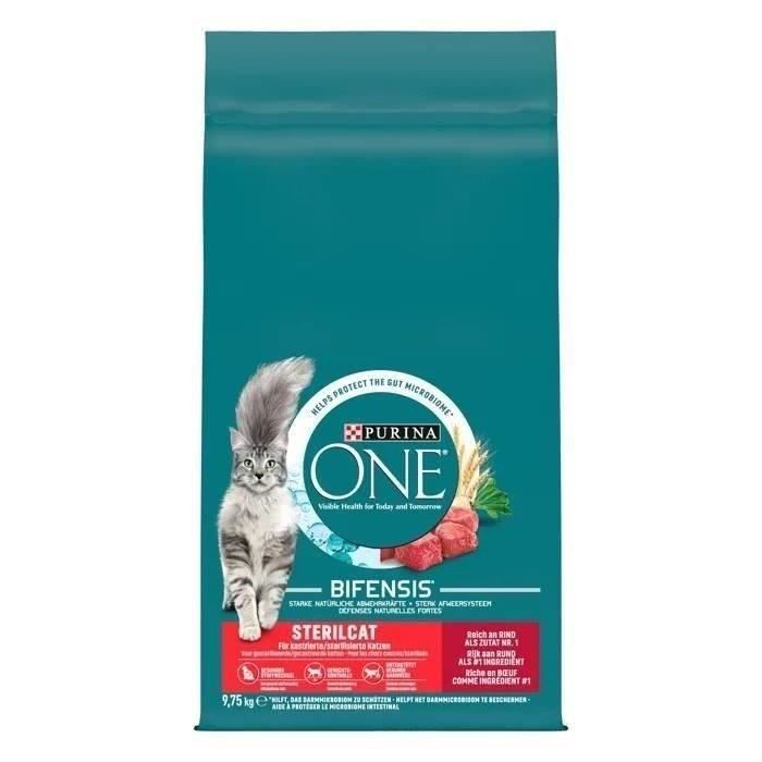 PURINA ONE Bifensis Manzo Sterilizzato 9,75 kg Alimento secco per gatti adulti
