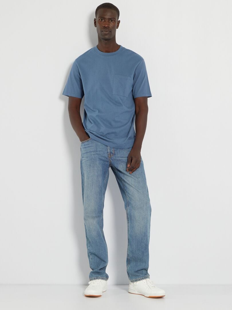 Calça jeans de corte regular - tamanho 32 - cor pedra