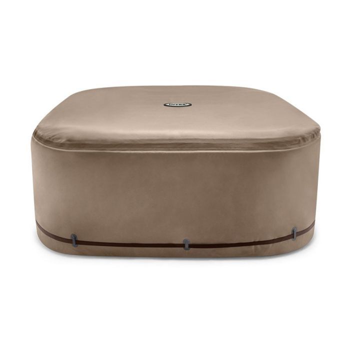 Jacuzzi inflable cuadrado Intex PureSpa Calacatta con burbujas, capacidad para 4 personas + 6 filtros + kit de mantenimiento