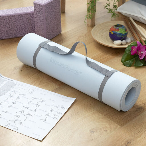  Neslīdošs jogas paklājiņš ar pozīcijas līnijām un vingrinājumu ceļvedi — Asamat Innovagoods